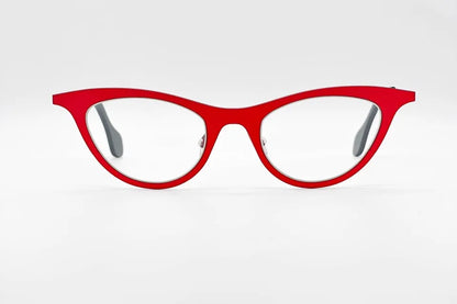 Theo Mille+25 Mille 311 Red: Minimalist Round Optical Glasses