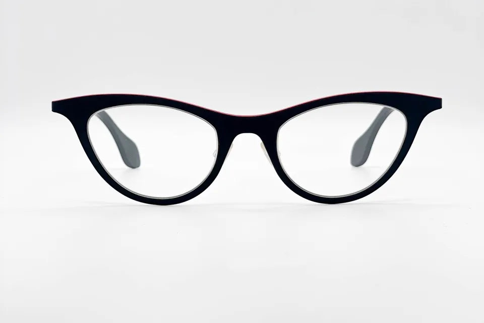 Theo Mille+25 Mille 323 Black: Sophisticated Semi-Rimless Frame