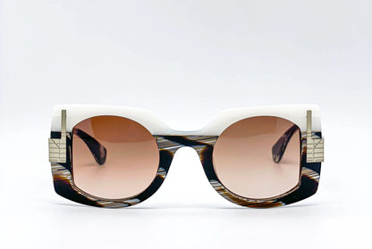 Theo Nina White Brown Sunglasses