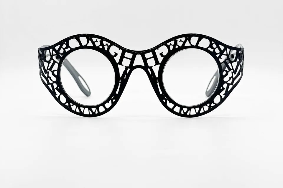 Theo Ophabet 003 Black: Sleek Rectangular Optical Frame