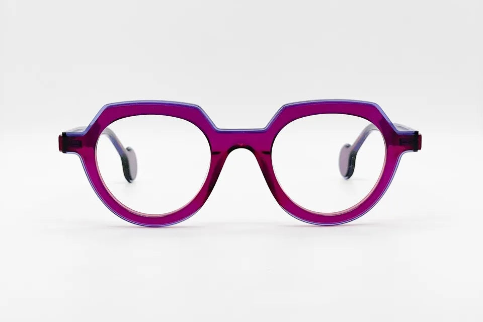 Theo Pattex 18 Redpink Trans Blue | Luxury Belgian Optical Frames