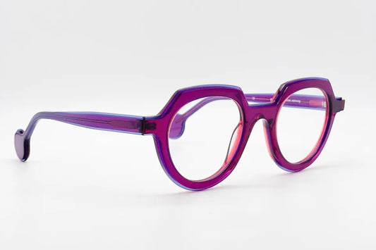 Theo Pattex 18 Redpink Trans Blue optical frames