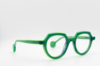 Theo Pattex 9 Blue Trans  Fluo Green optical frames