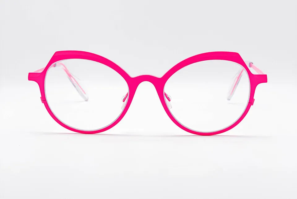 Theo Pendeloque: Pink Oversized Women's Optical Glasses