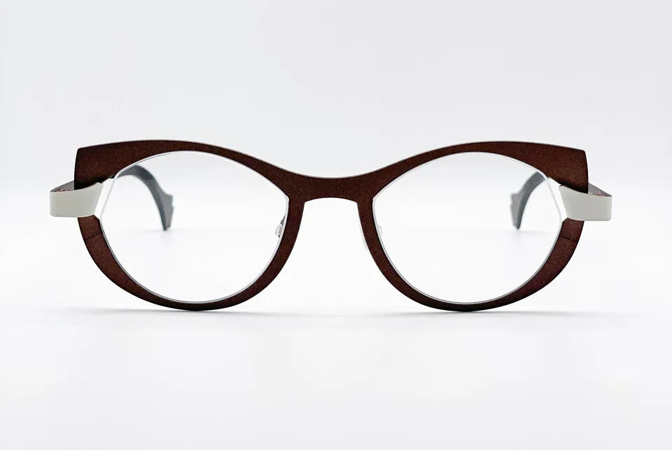 Theo Plooi: Brown Cat-Eye Women's Optical Glasses