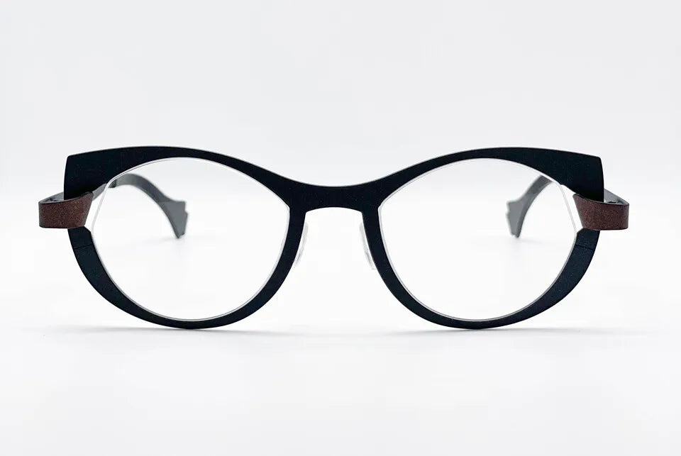 Theo Plooi: Black Cat-Eye Women's Optical Glasses