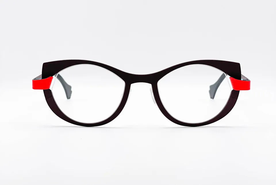 Theo Plooi: Brown Cat-Eye Women's Optical Glasses