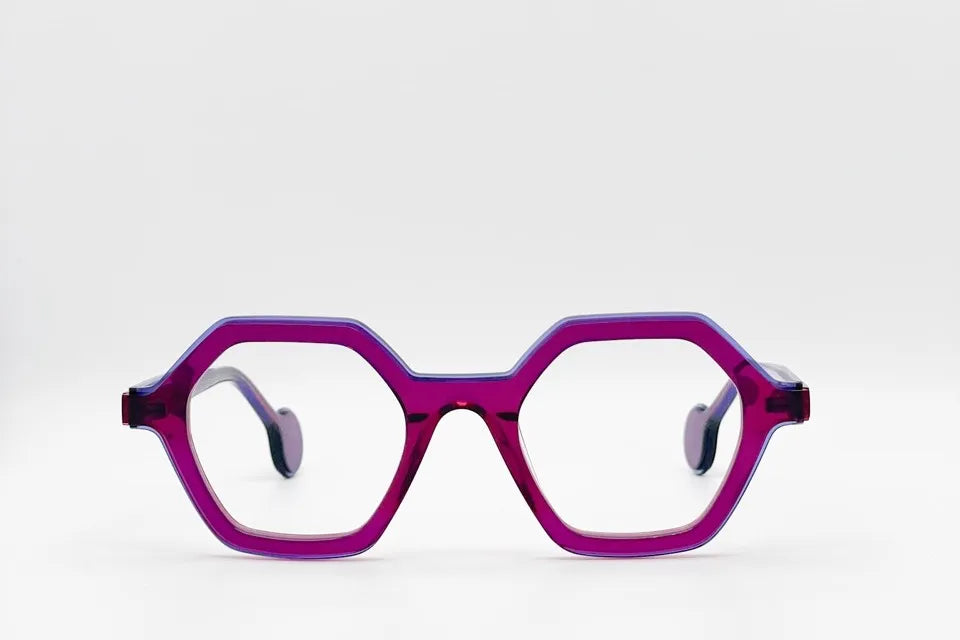 Theo Pritt 018 Redpink Trans Blue | Luxury Belgian Optical Frames