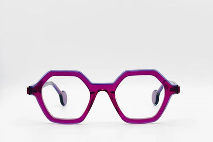 Theo Pritt 018 Redpink Trans Blue | Luxury Belgian Optical Frames