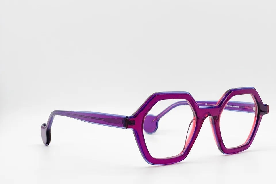 Theo Pritt 018 Redpink Trans Blue optical frames
