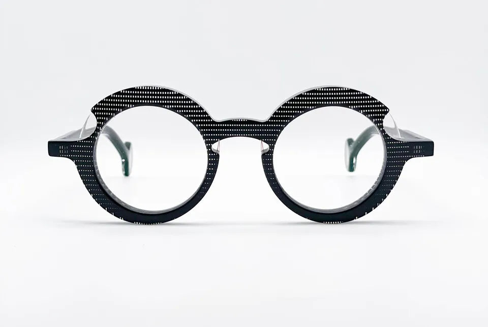 Theo Painter Pallettes: Black Round Unisex Optical Glasses