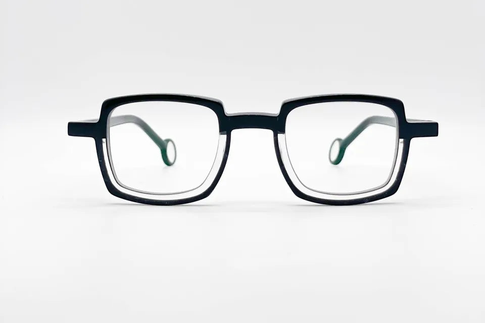 Theo Schaukel Swings 1 Black: Rounded Square Titanium Glasses
