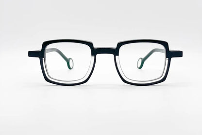 Theo Schaukel Swings 1 Black: Rounded Square Titanium Glasses