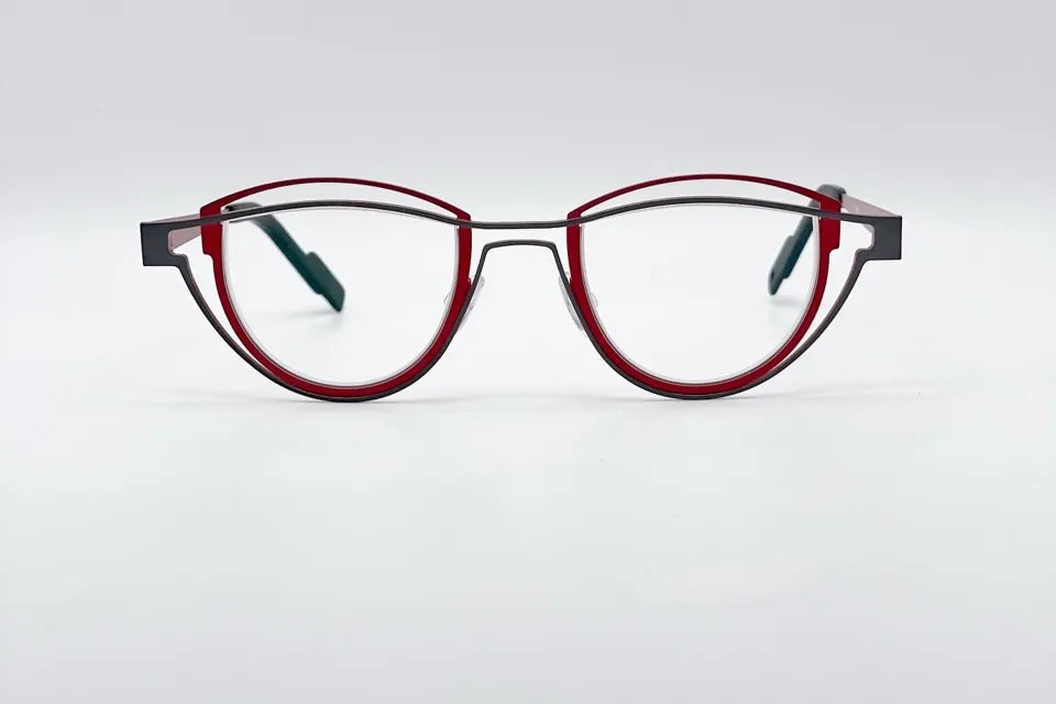 Theo Shape Grey Red Optical Frames