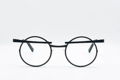 Black Round Unisex Glasses | Theo Pagoda - Made in France